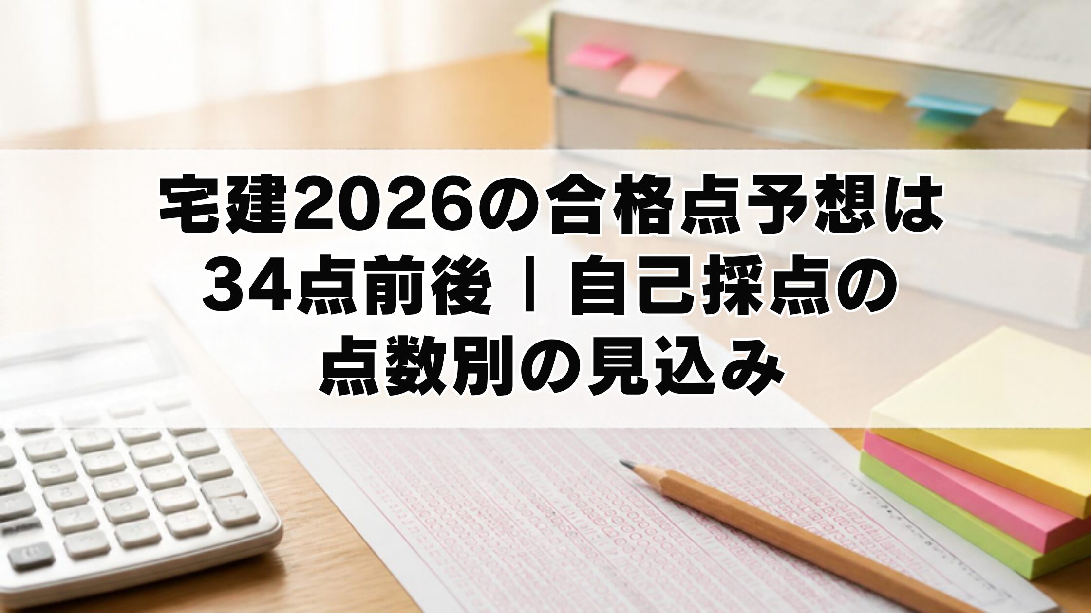 宅建2026の合格点予想は34点前後｜自己採点の点数別の見込み