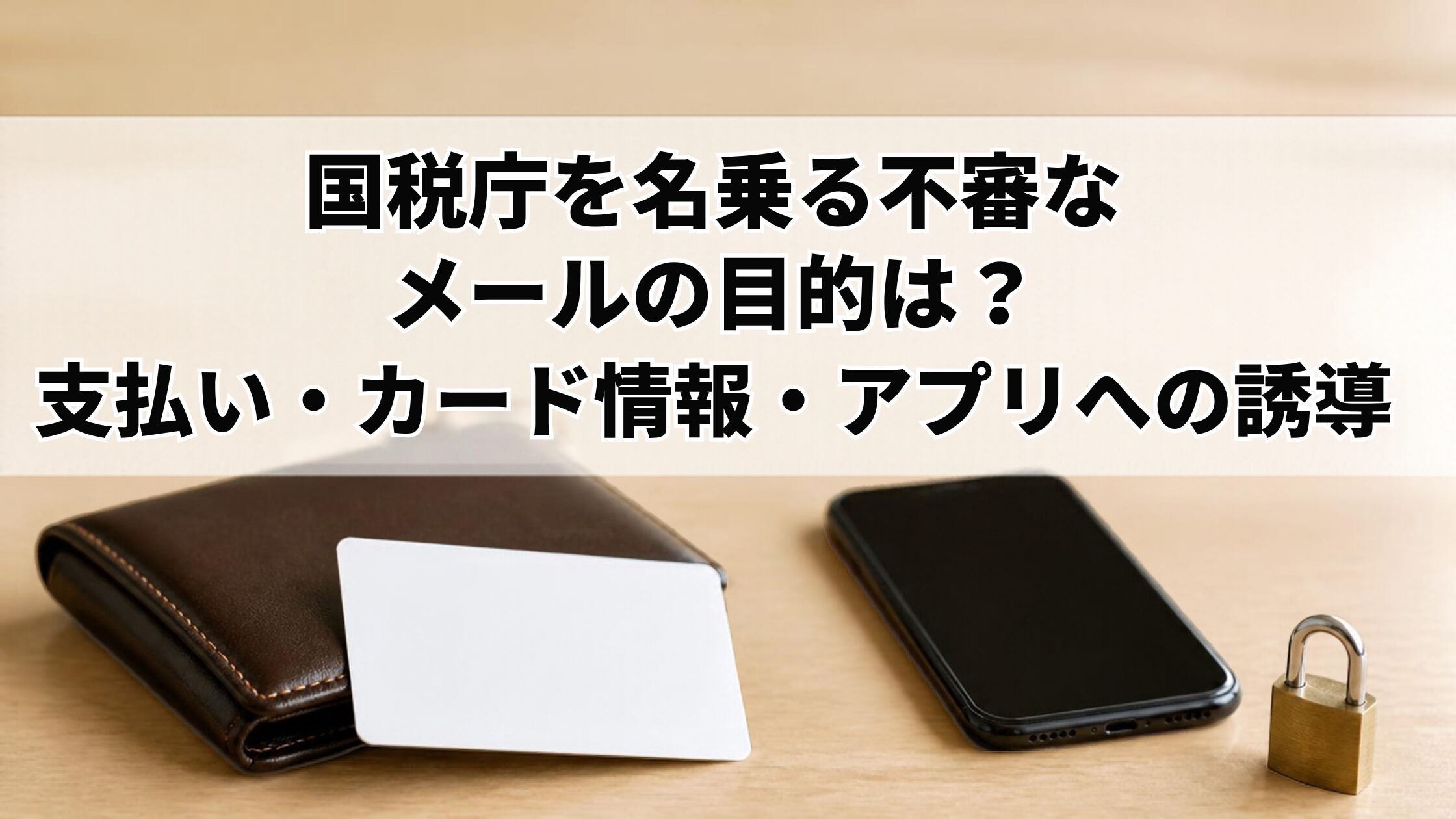 国税庁を名乗る不審なメールの目的は？支払い・カード情報・アプリへの誘導