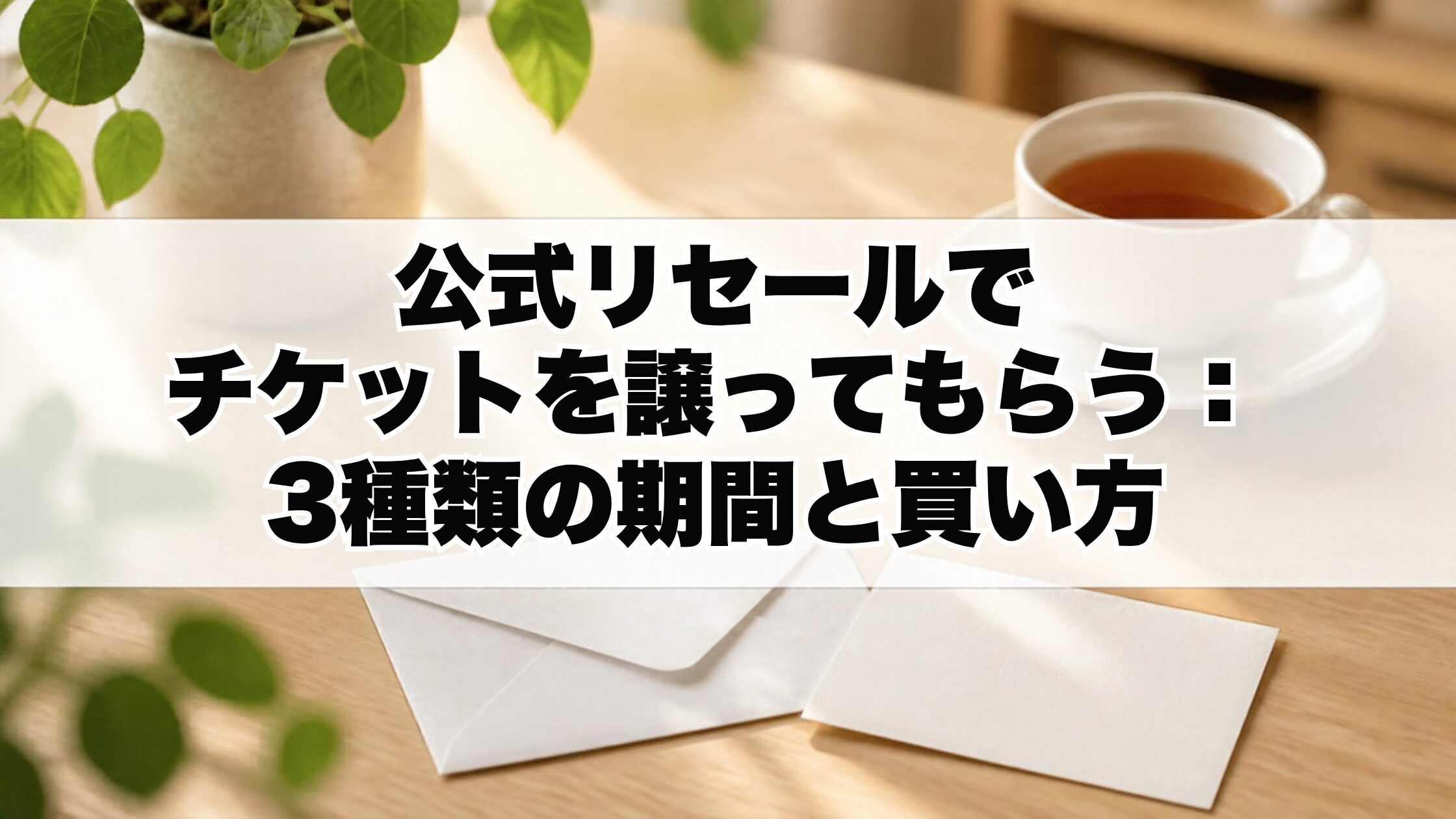 公式リセールでチケットを譲ってもらう：3種類の期間と買い方