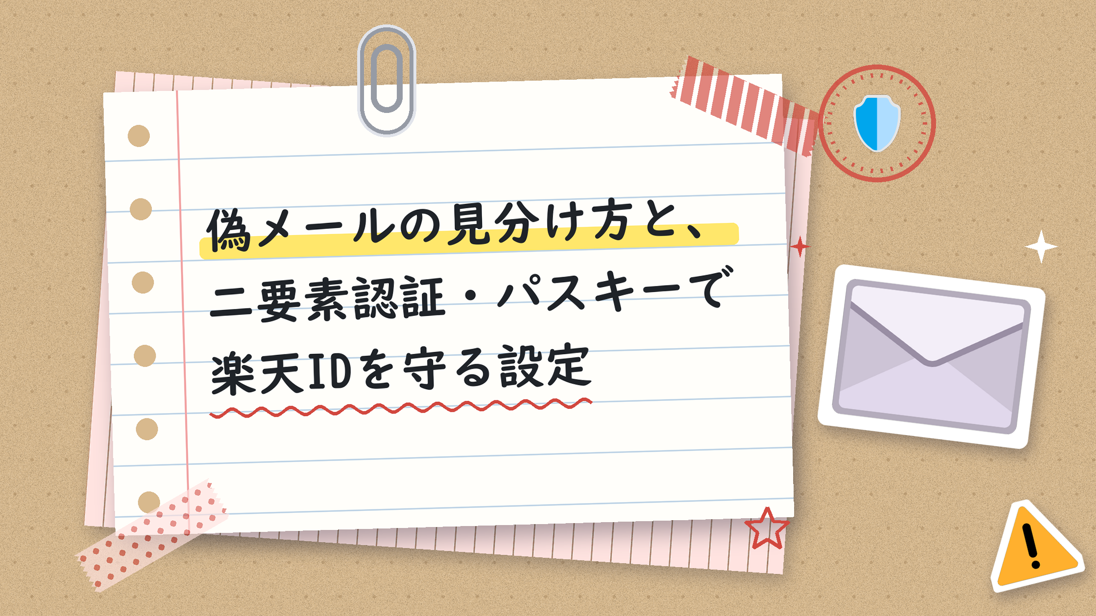 偽メールの見分け方と、二要素認証・パスキーで楽天IDを守る設定