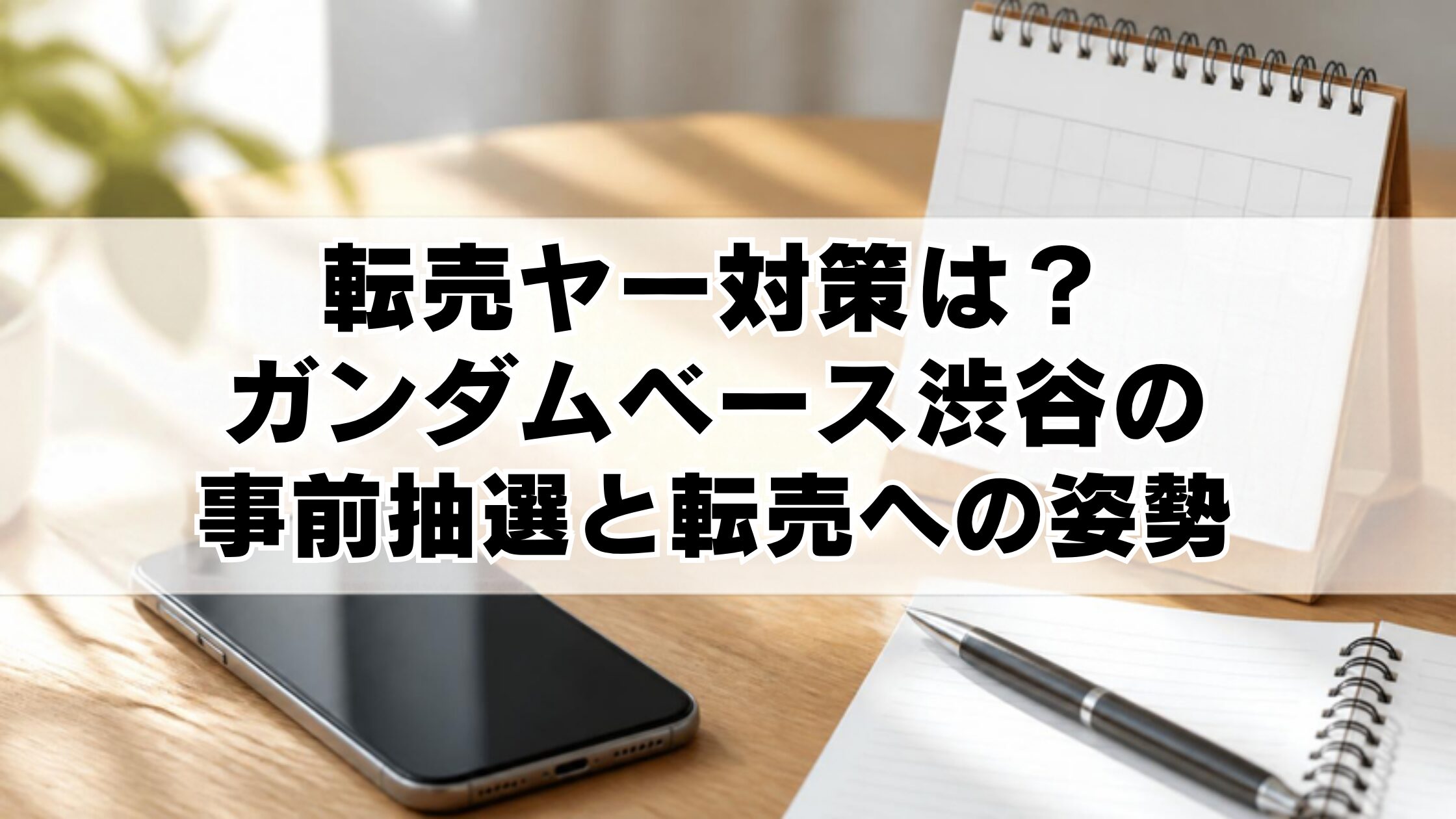 転売ヤー対策は？ガンダムベース渋谷の事前抽選と転売への姿勢